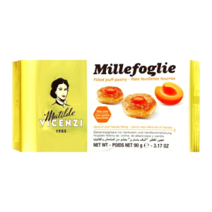 شیرینی پفی میله فولیه با مغز زردآلو و وانیل 90 گرمی ماتیلدا ویچنزی وارداتی ایتالیا بارکد 8000350008239