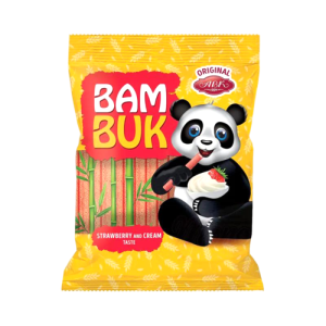 بیسکوییت مغز دار بام بوک BAM BUK با طعم توت فرنگی حجم 200 گرمی وارداتی اوکراین بارکد 4823105814237