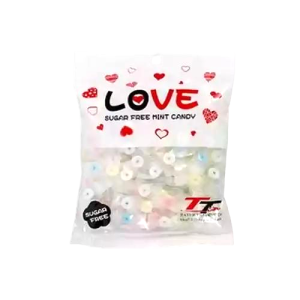آبنبات قرص نعنا کره ای مینت کندی MINT CANDY مدل LOVE با طعم نعناع اورجینال بدون قند 1000 گرمی وارداتی ژاپنی بارکد 6925683202036