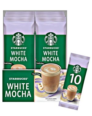 قهوه فوری وایت موکا White Mocha استارباکس بسته 10 عدد ساشه حجم 240 گرمی وارداتی ترکیه بارکد 8690632015002